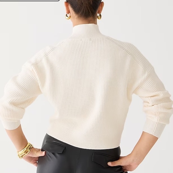 J crew ivory Ribbed turtleneck sweater in stretch yarn - Picture 2 of 4